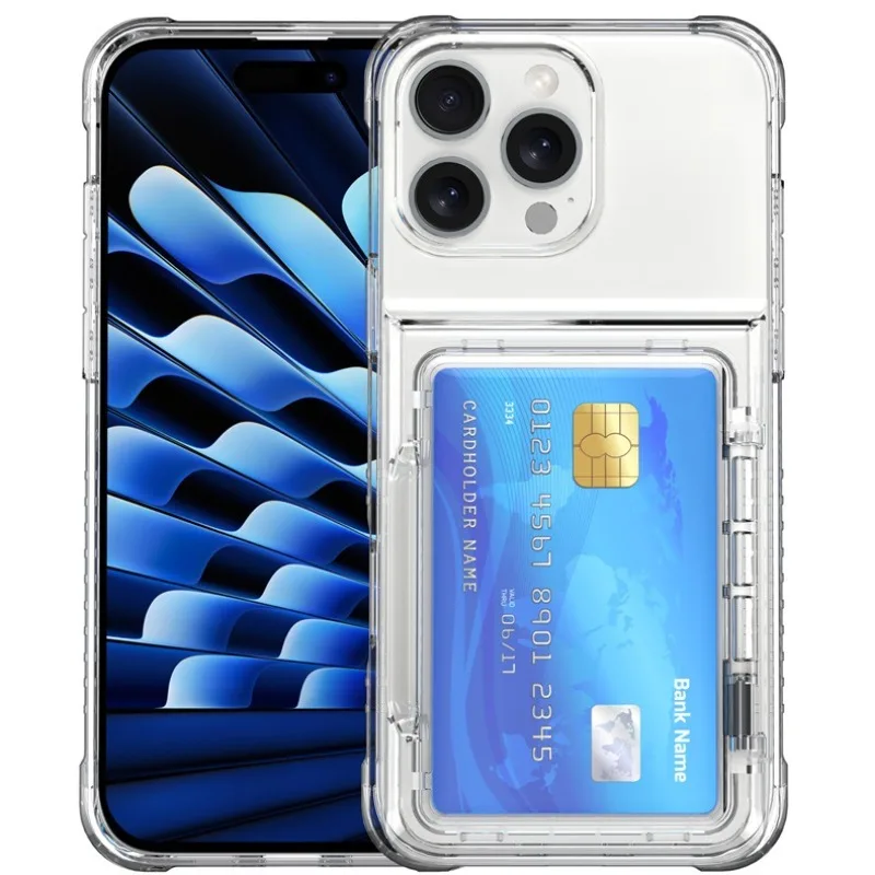 Funda transparente NMEGOU con ranuras para tarjetas