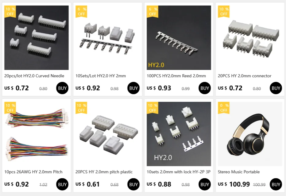 Conector HY 2.0mm vista frontal
