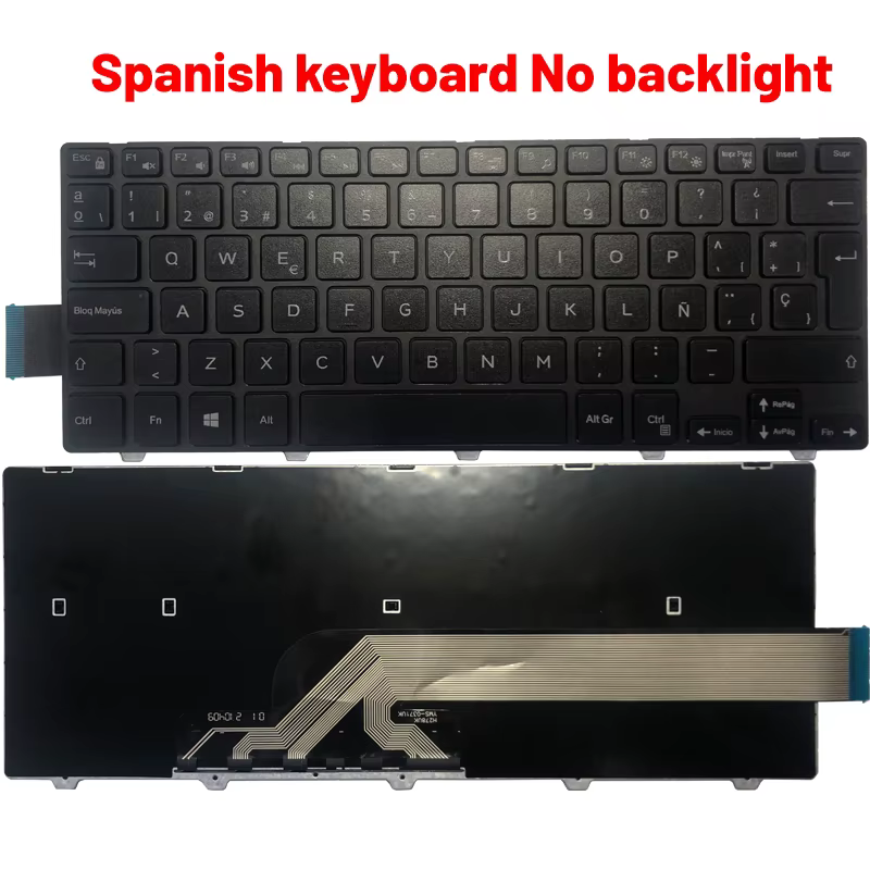 Teclado Dell Inspiron repuesto vista lateral
