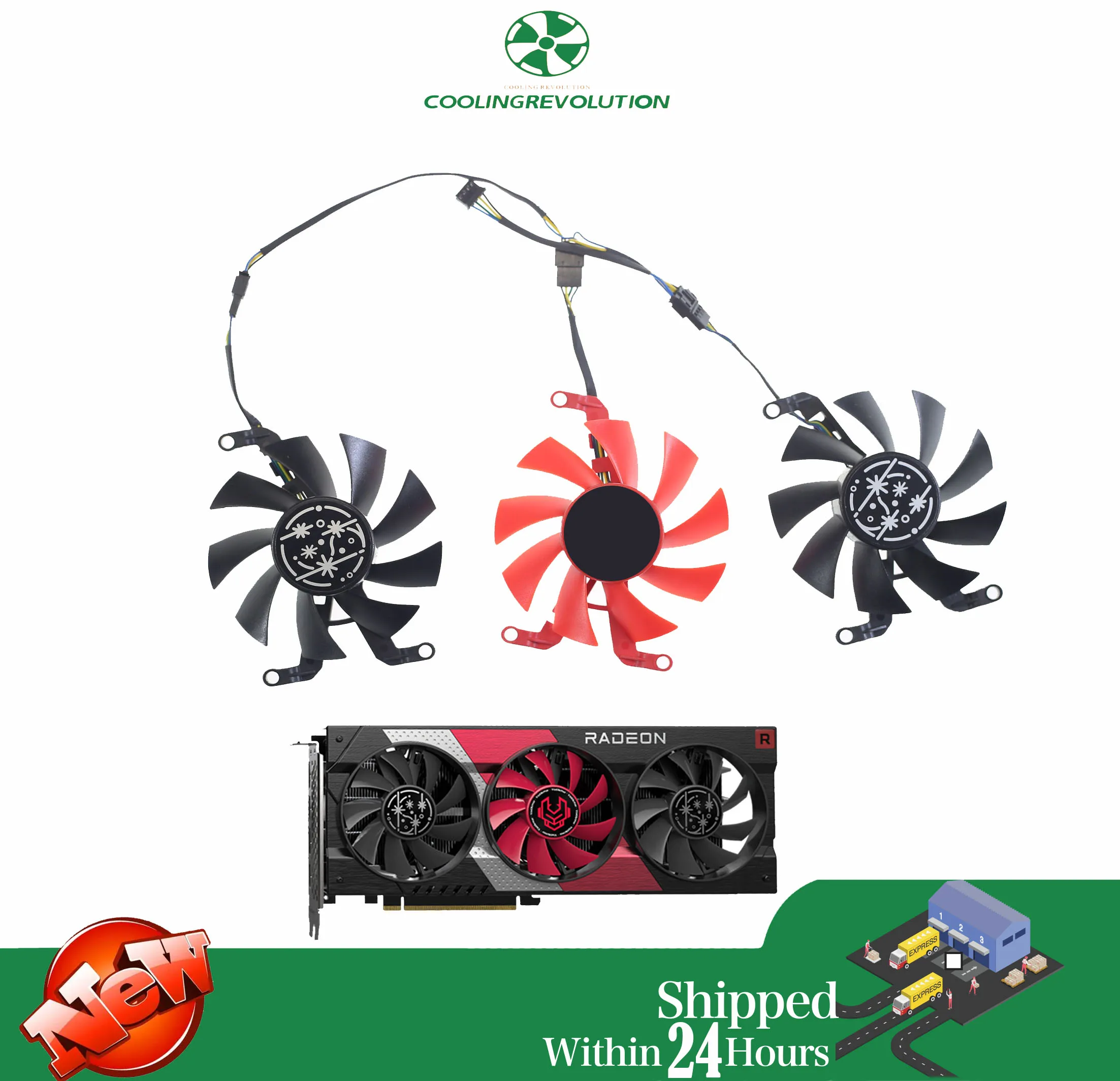 Ventilador 75mm 4 pines para RX 6600 XT