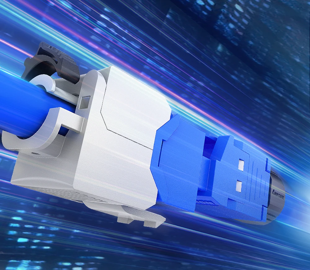 Vista frontal del conector keystone AMPCOM