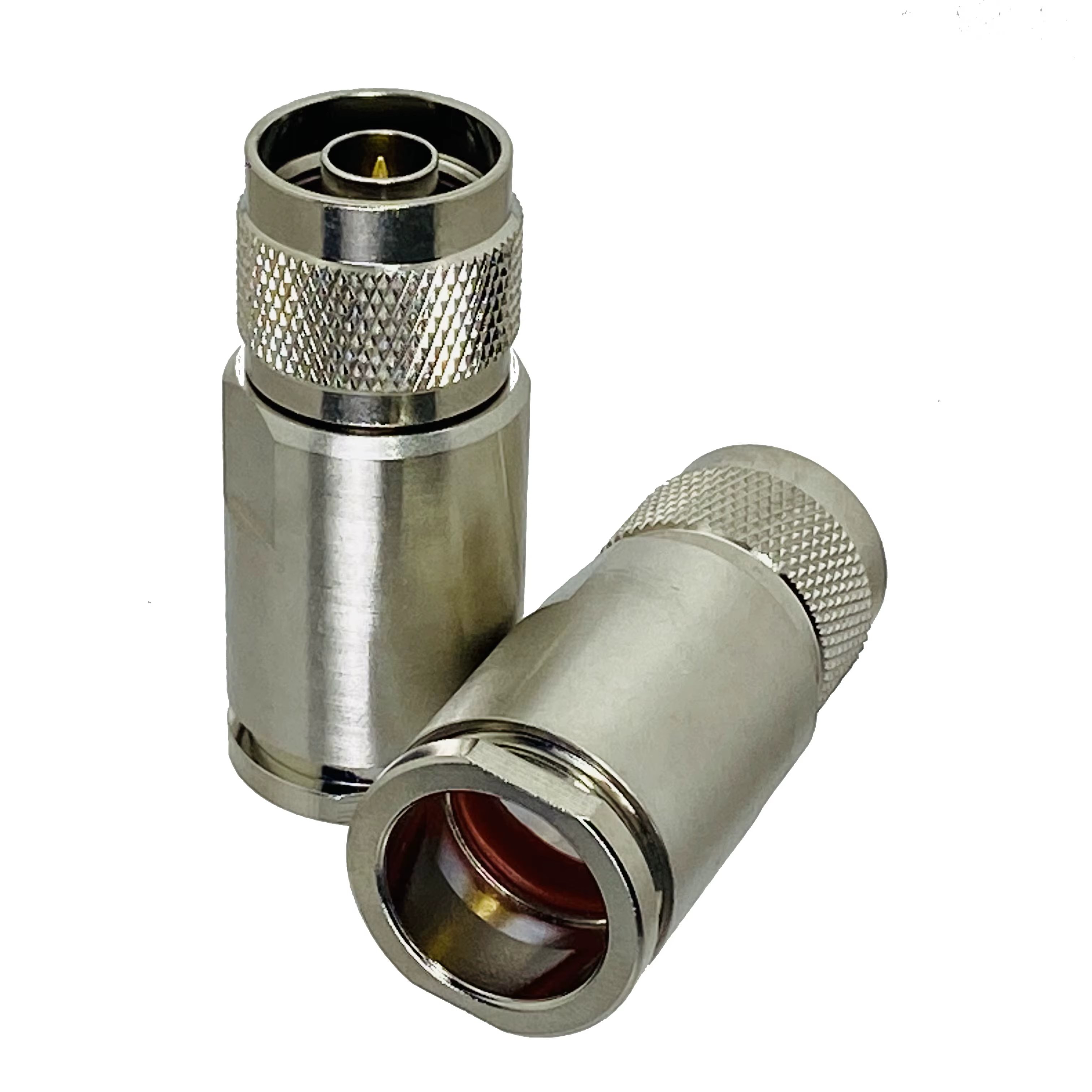 Conector RF coaxial macho vista frontal