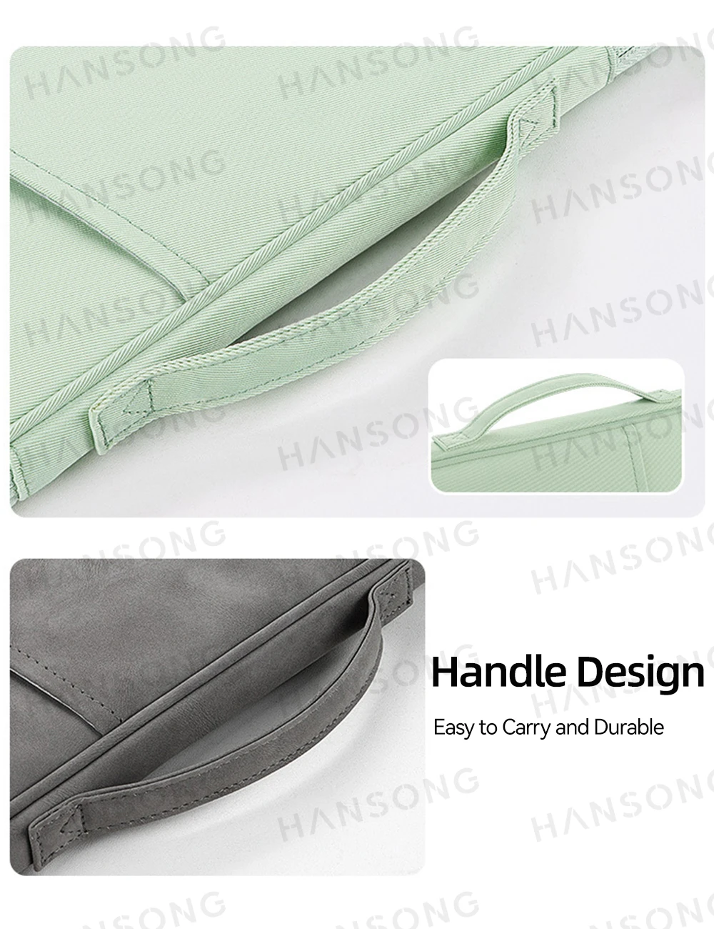 Diseño del mango y cremallera bidireccional