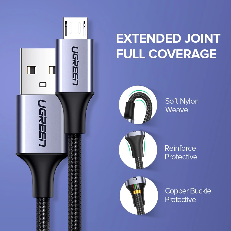 UGREEN Cable Micro USB 3A 1,5 m - Carga rapida y datos - imagen 4