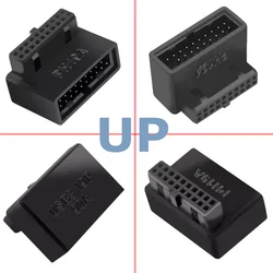 Adaptador USB 3.0 de 19 pines macho-hembra en ángulo de 90°