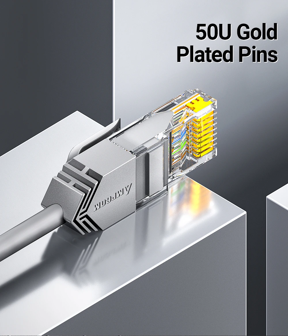Conectores RJ45 con pines chapados en oro
