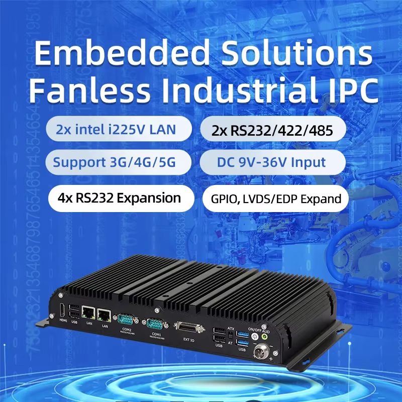 Vista frontal del Mini PC Industrial