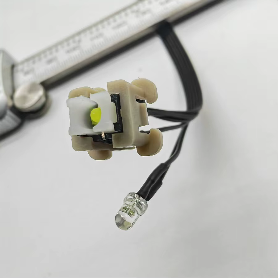 Vista del cable LED y conectores