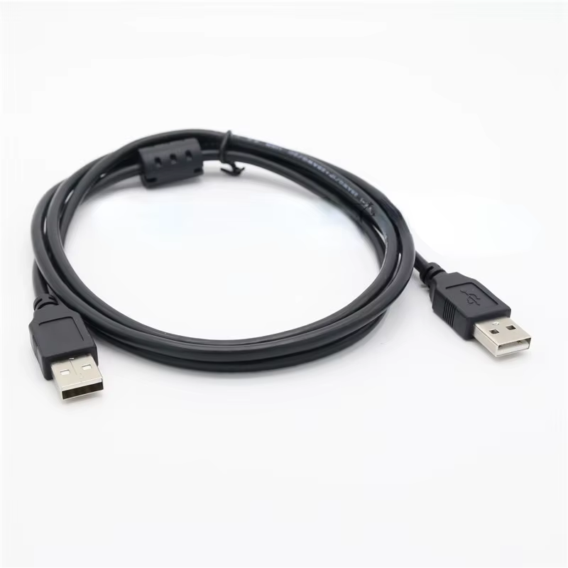 Cable USB 2.0 de doble cabeza en negro