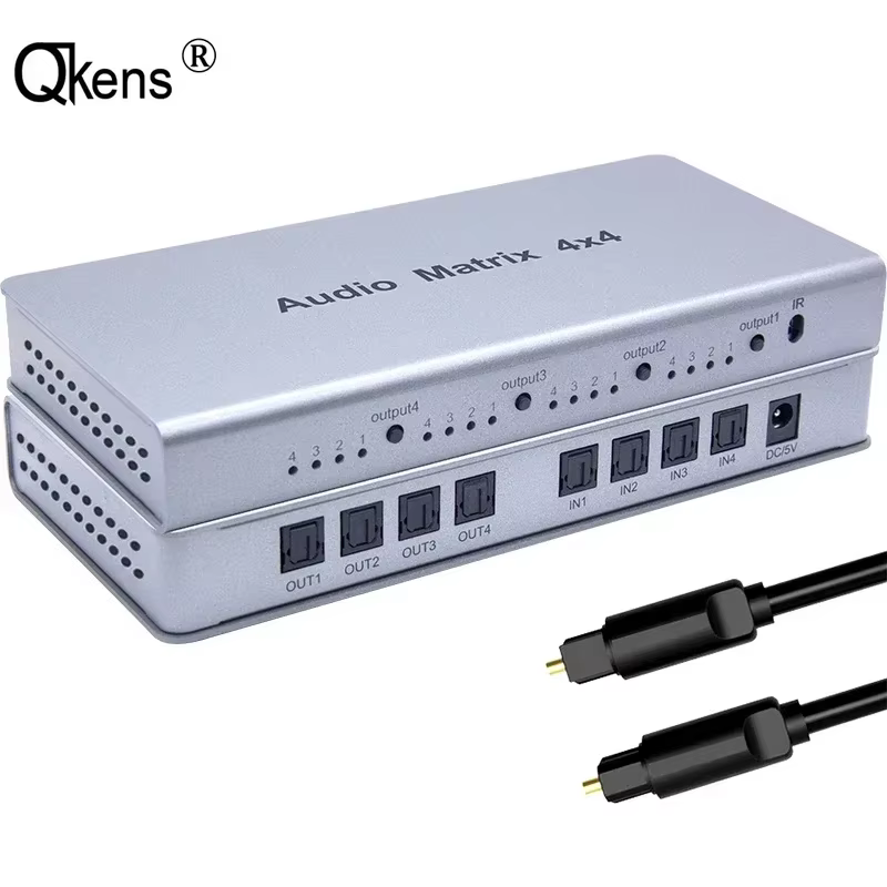 Matriz Audio Óptica 4x4 SPDIF Toslink – Switch para TV PC Amplificador - imagen 4