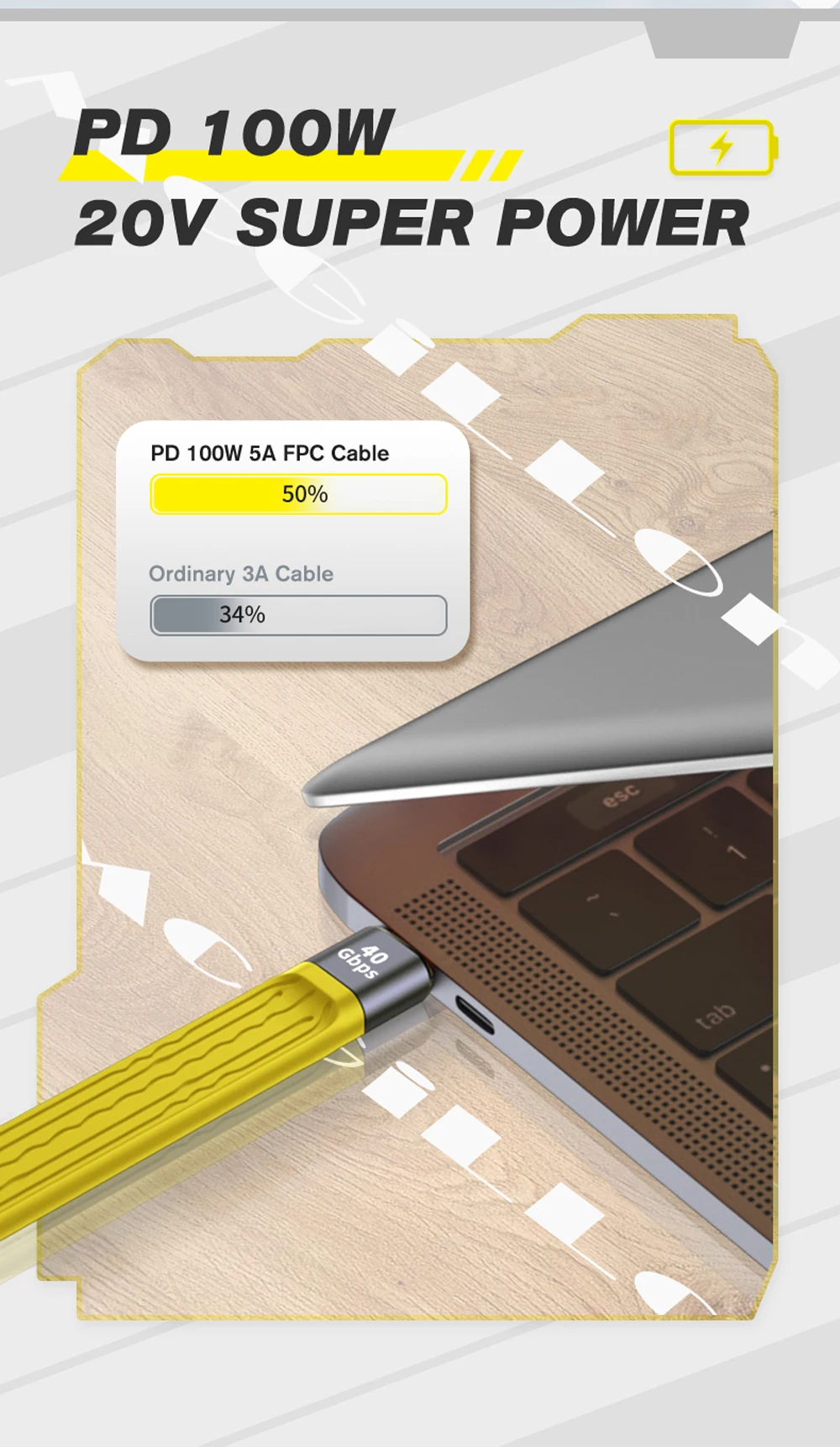Cable USB-C enrollado para uso portátil