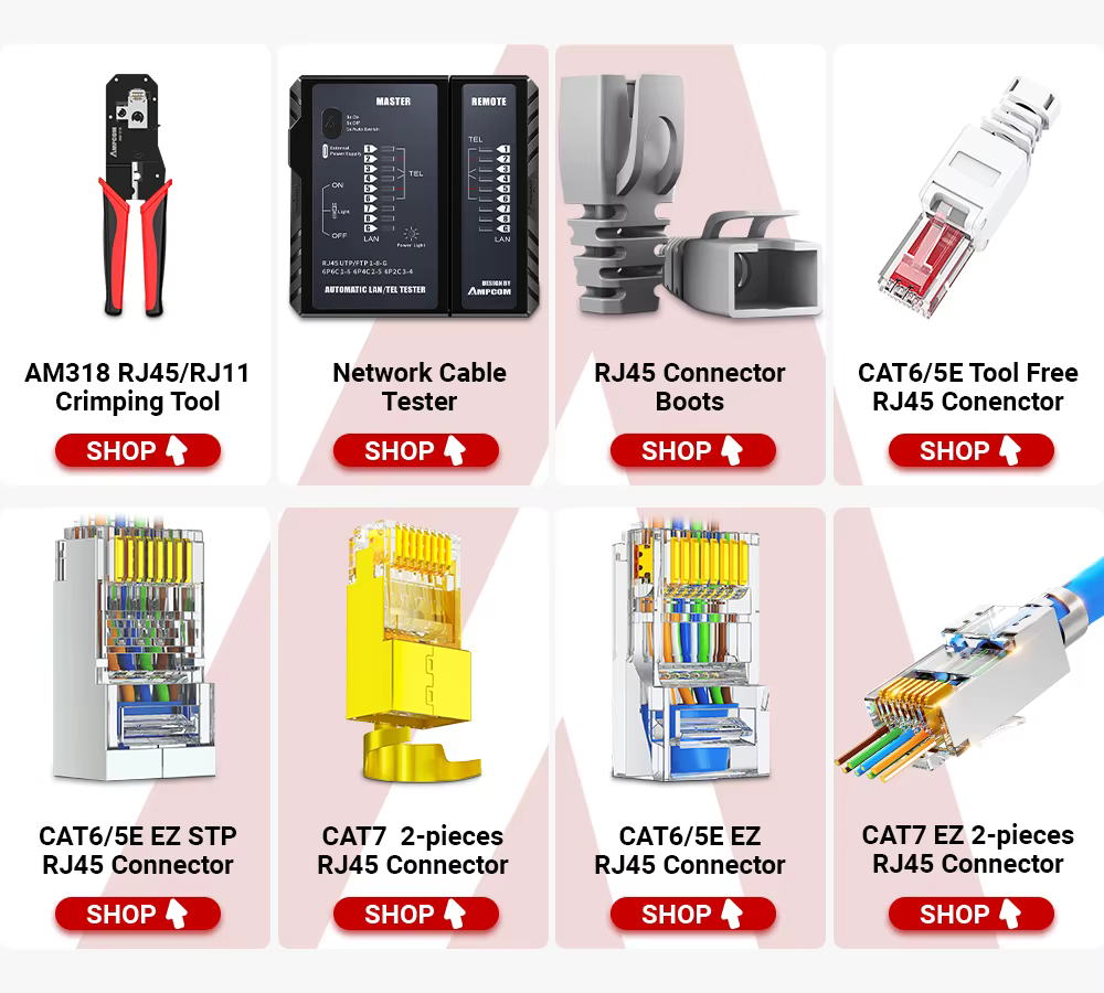 Conector modular AMPCOM engarzado