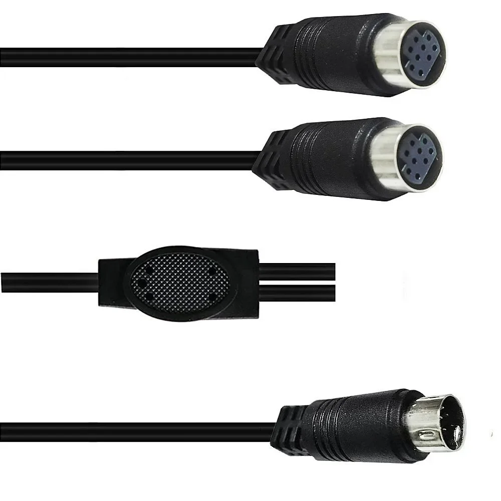 Cable Mini DIN 9 Pin Macho a 2 Hembras Divisor Y S-Video 0.5m - imagen 2