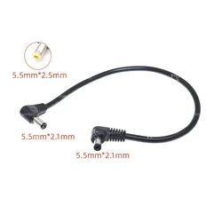 Cable de alimentación CC 5,5 x 2,1/2,5 mm en ángulo de 90°