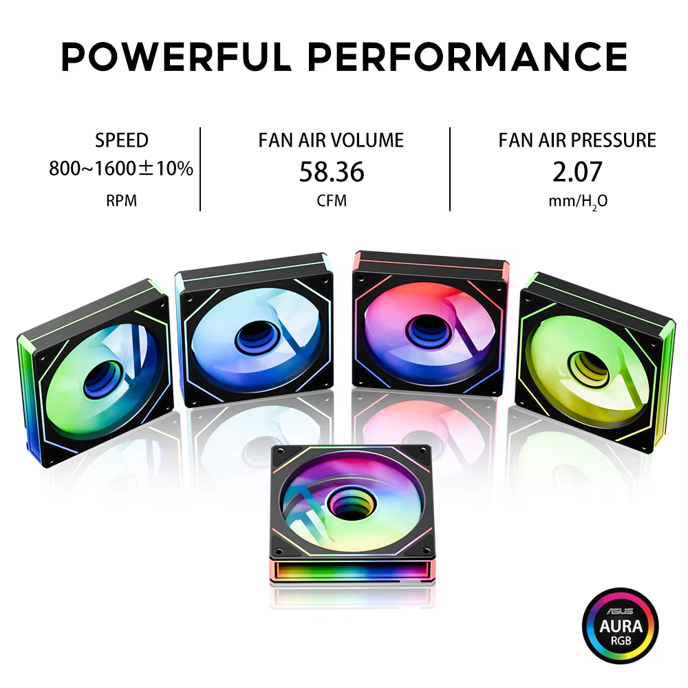 Ventilador 12CM RGB PWM Jungle Leopard Prism 4MAX – Sincrono Lateral - imagen 2