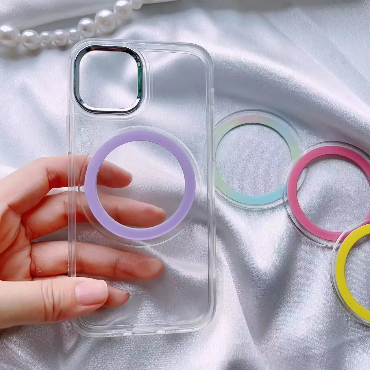 Soporte MagSafe adhesivo para iPhone, plegable y extensible