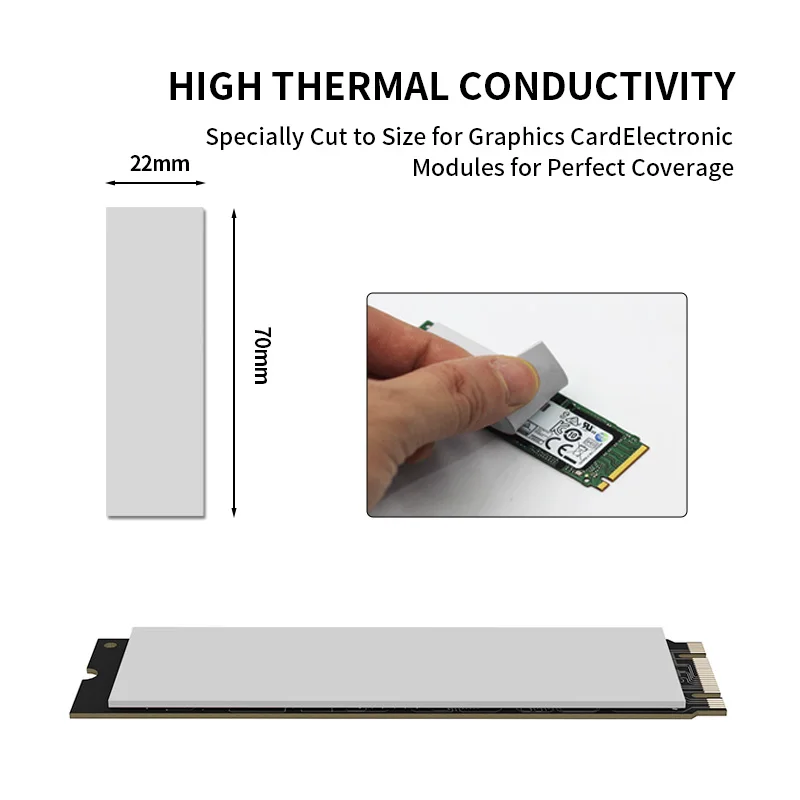 TEUCER Almohadilla Térmica M.2 No Conductora – Refrigeración SSD - imagen 3