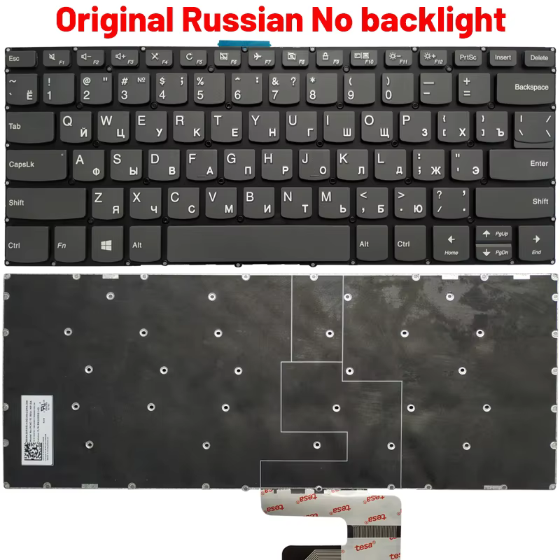 Detalle del teclado con diferentes configuraciones de idioma