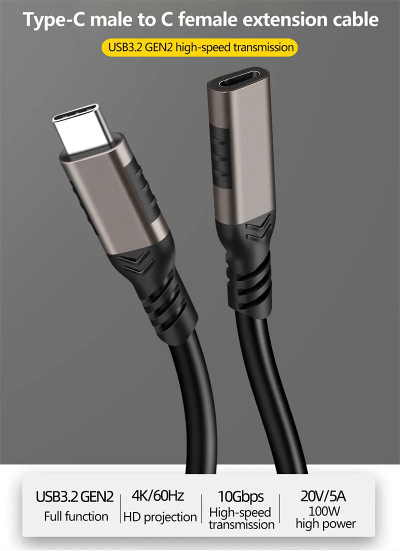 Cabo extensor USB-C en uso