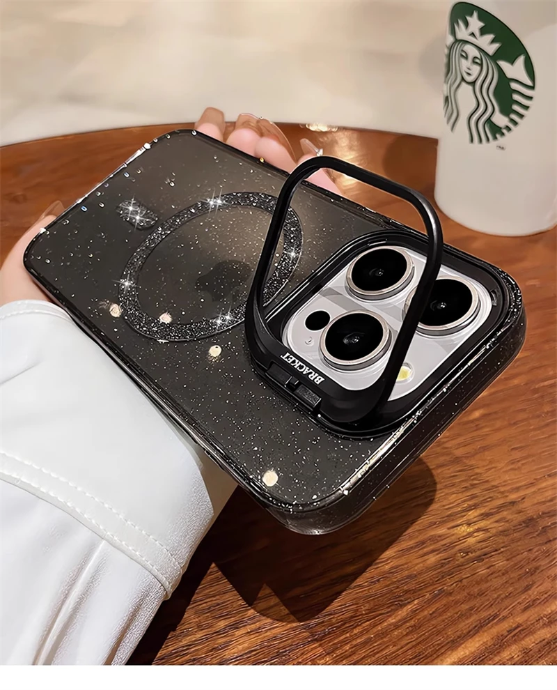 Funda Magsafe con purpurina vista frontal