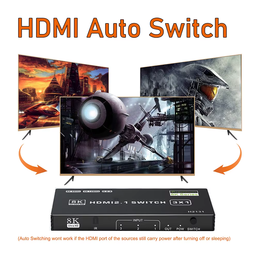Conmutador HDMI 2.1 3 en 1, 8K 60 Hz y 4K 120 Hz - imagen 2