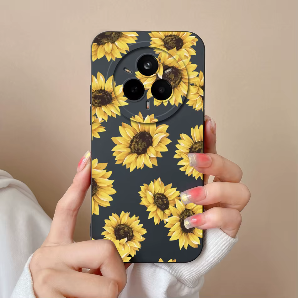 Funda floral de silicona para Realme 14 Pro Plus