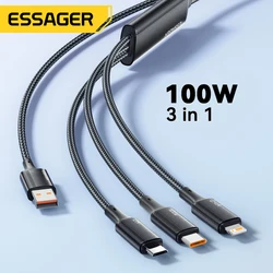 Cable USB-C 100W PD Carga Rápida Compatible MacBook iPhone Samsung Xiaomi