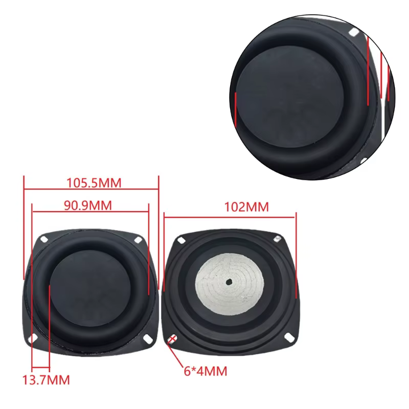 Diafragma de subwoofer de caucho y hierro