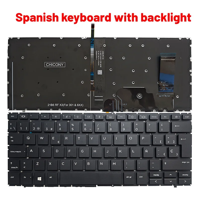 Vista completa del teclado de reemplazo Lemonyy