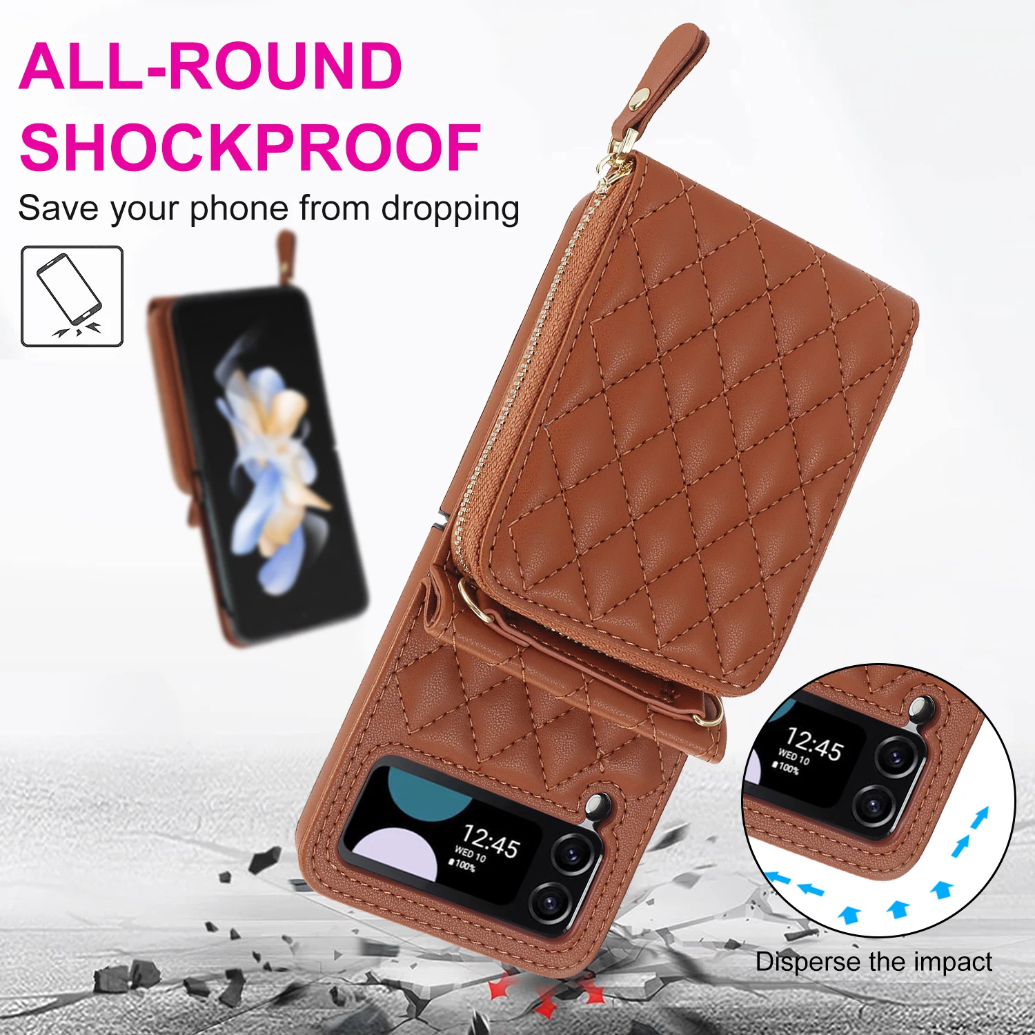 Funda cerrada con correa de mano
