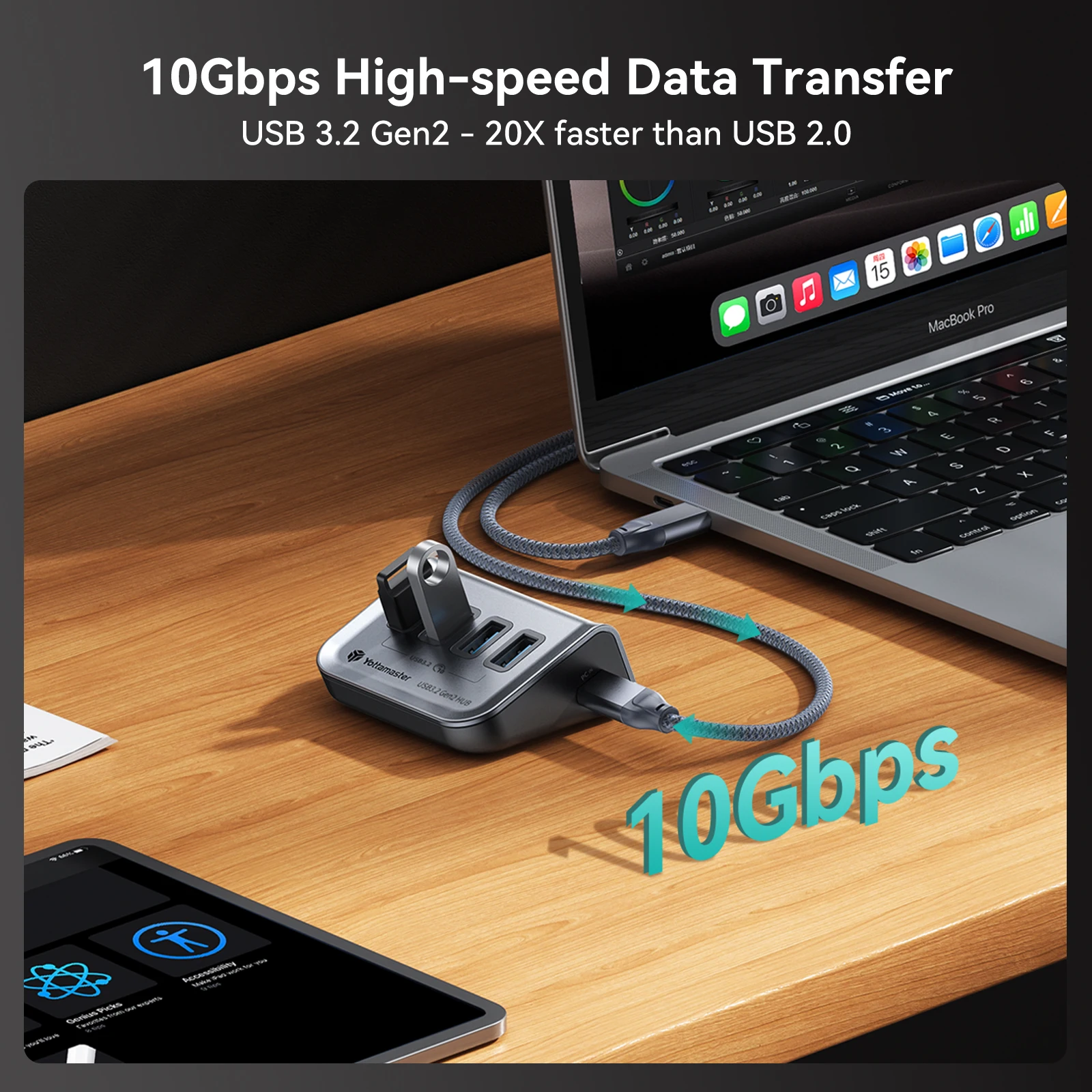 Hub USB-C 10Gbps transferencia de datos
