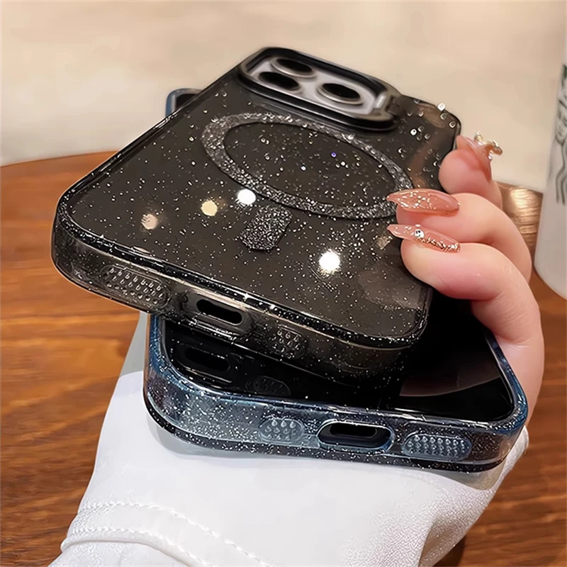 Funda MagSafe Glitter Acrílica iPhone 11-15 Pro Max Cámara magnética - imagen 4
