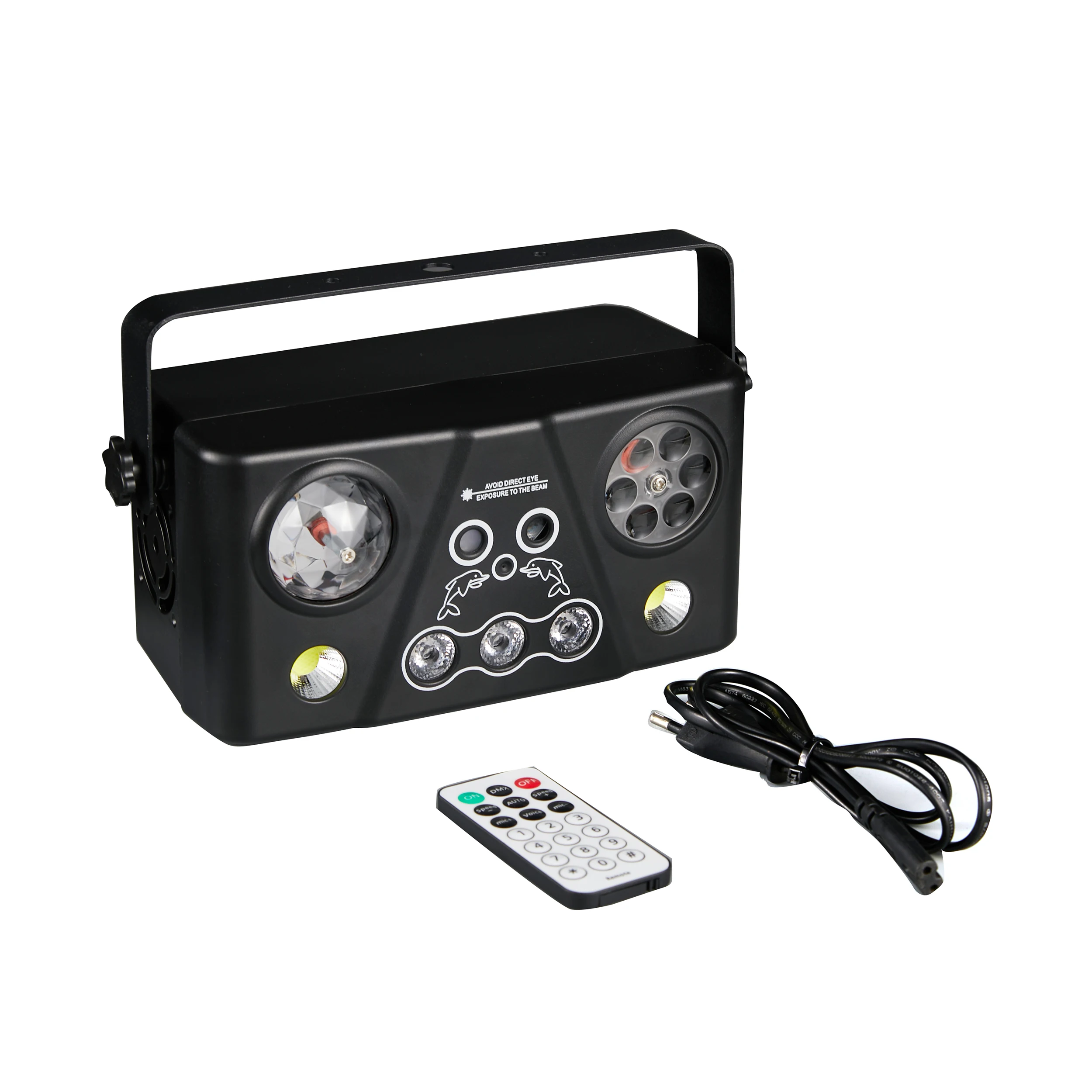 Panel de control y conexiones DMX