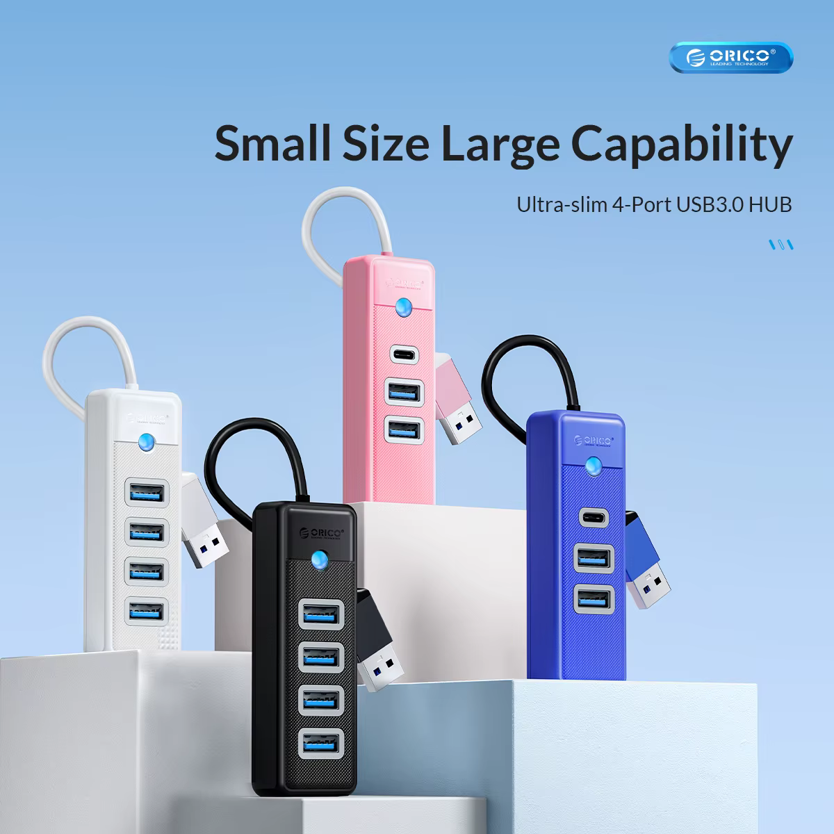 Hub USB ORICO 4 puertos vista frontal