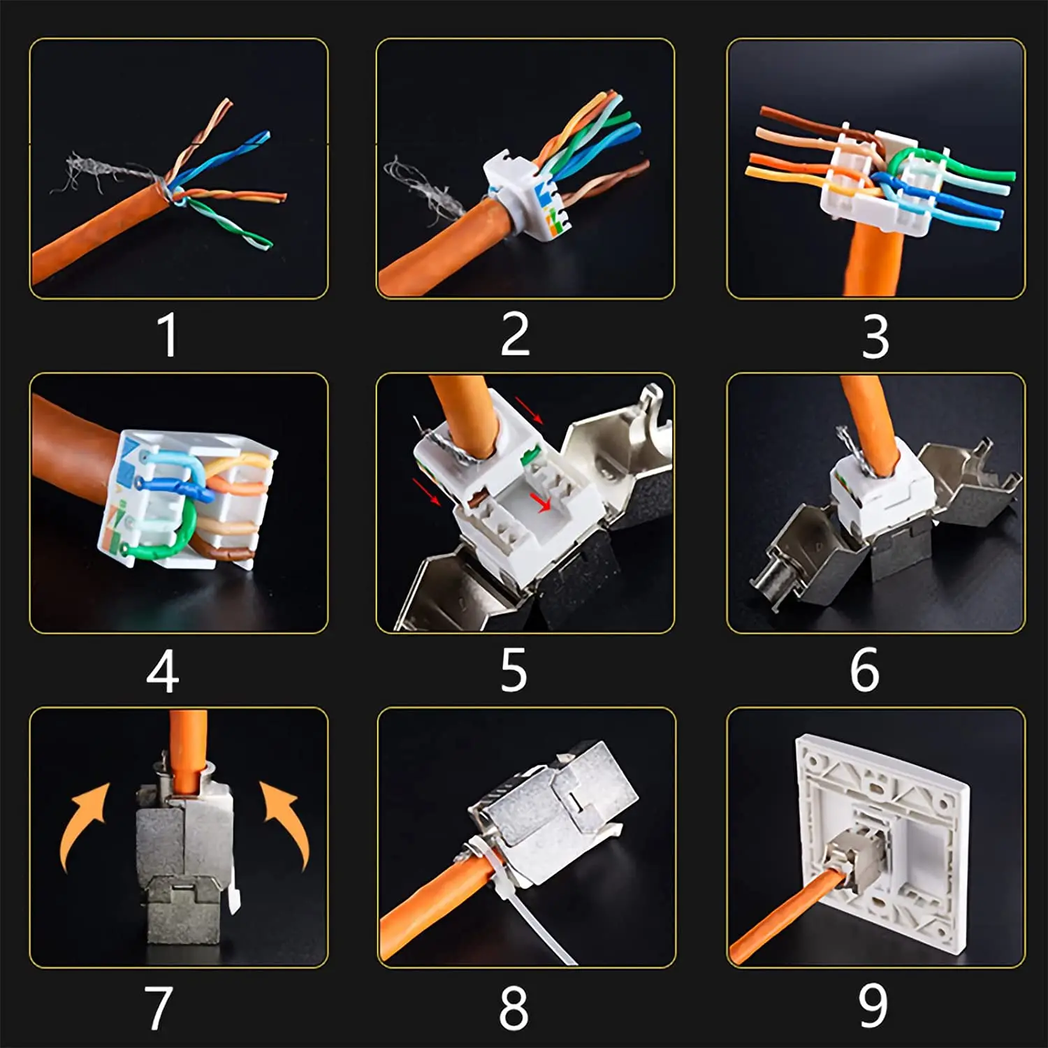 ZoeRax Keystone RJ45 Blindado Cat6A/Cat7 180 Grados - imagen 4
