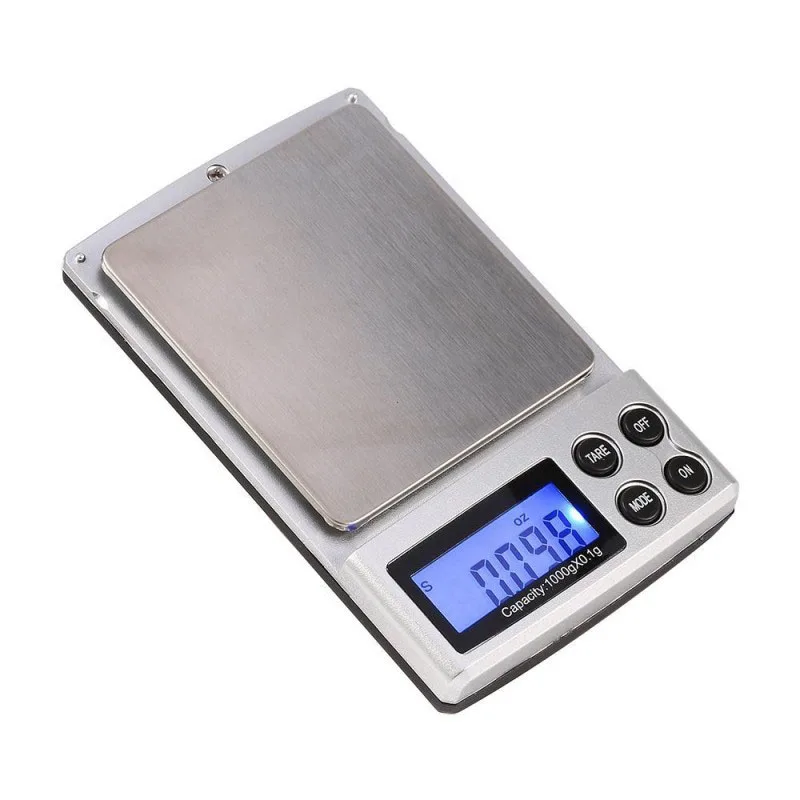 Báscula digital LCD de bolsillo con pantalla retroiluminada