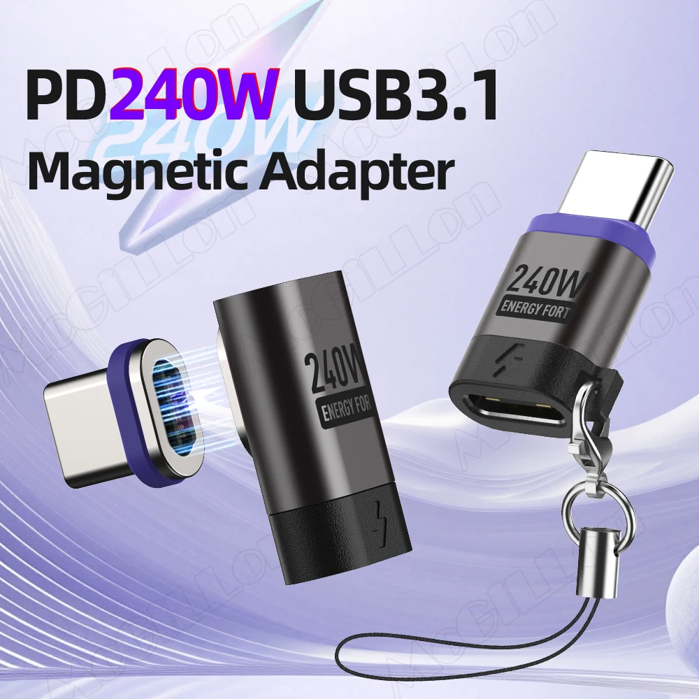 Cable Magnético USB-C 240W – Carga Rápida 5A para iPhone Samsung iPad MacBook