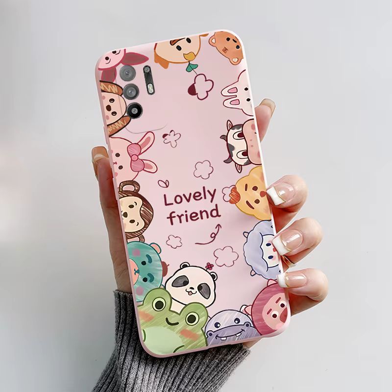 Funda blanda OPPO A94 5G con diseño de gato y perro mostrando la parte frontal