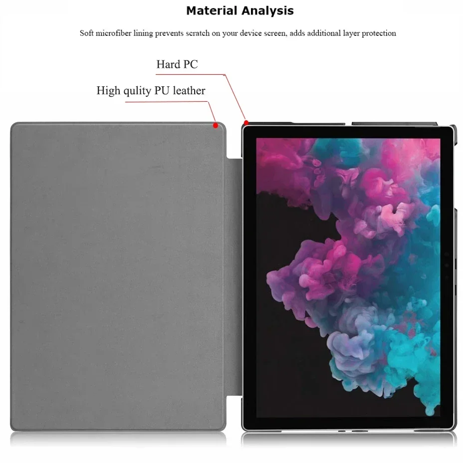 Microsoft Surface Pro 7 Funda PU Cuero con Soporte Antigolpes - imagen 5