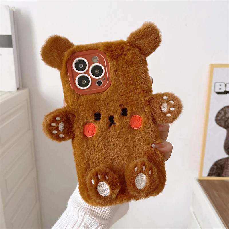 Funda Felpa Oso 3D iPhone 14/15 Pro – Prote Invernal - imagen 2