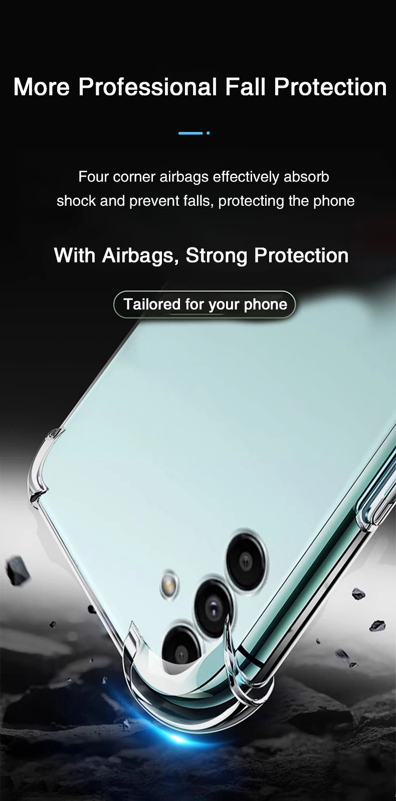 Funda transparente con protección Airbag vista frontal