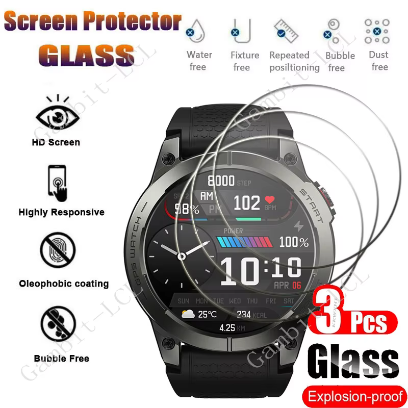 Zeblaze Stratos 3 – Protector de pantalla de vidrio templado 9H - imagen 5