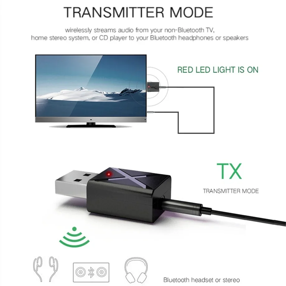 Transmisor Bluetooth USB-AUX para coche y PC – audio inalámbrico - imagen 2