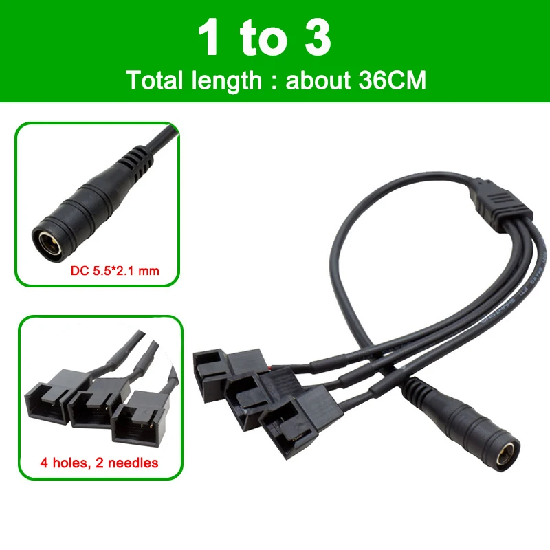 Cable divisor de alimentación para varios ventiladores