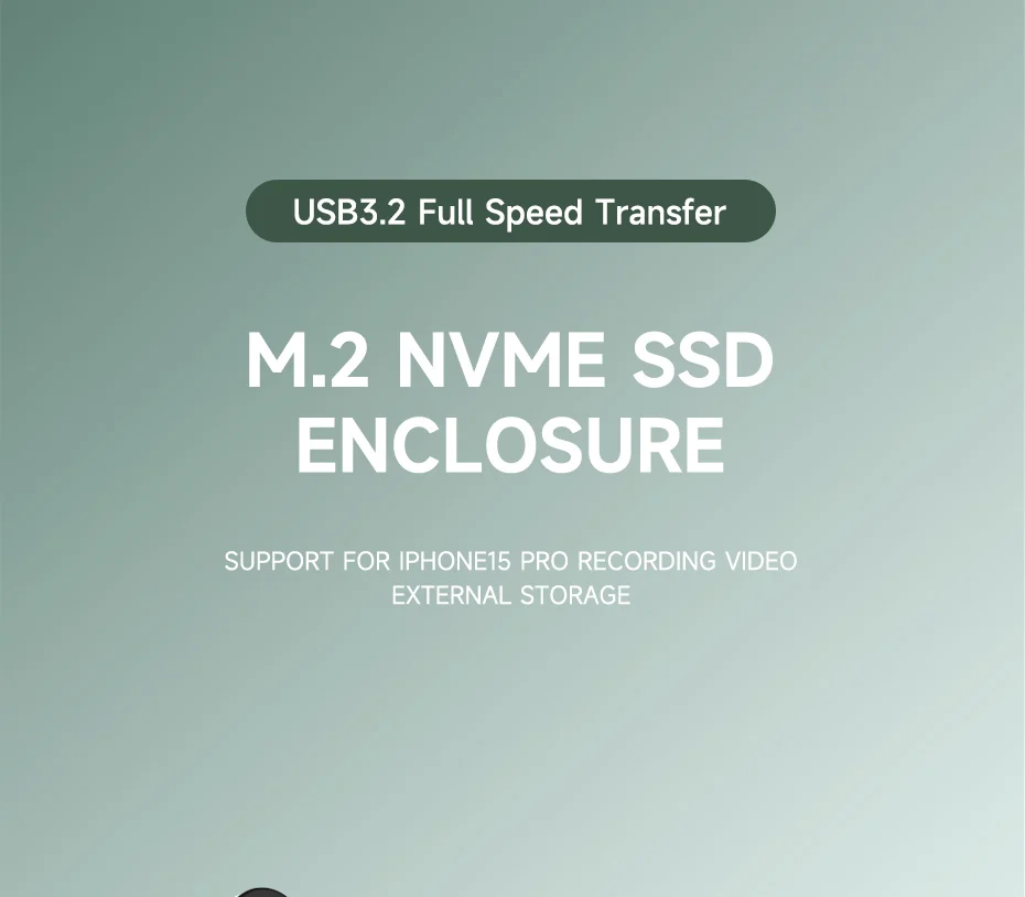 Caja SSD NVMe compacta con cable USB-C
