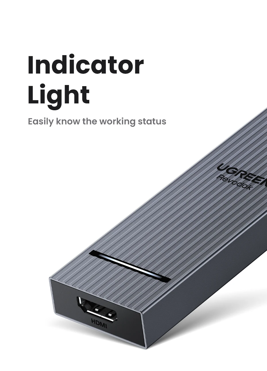 Puertos USB y luz indicadora