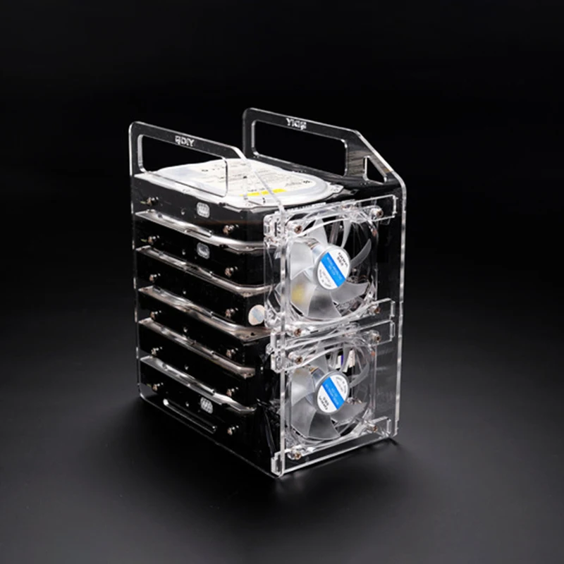 Soporte HDD acrílico transparente con múltiples bahías