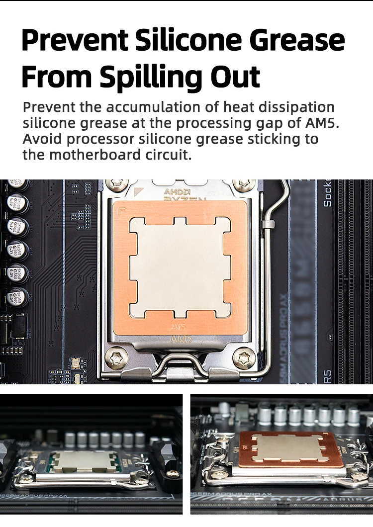 TEUCER AM5 – Protector de Pasta Térmica de Cobre para Ryzen