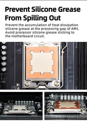TEUCER AM5 – Protector de Pasta Térmica de Cobre para Ryzen