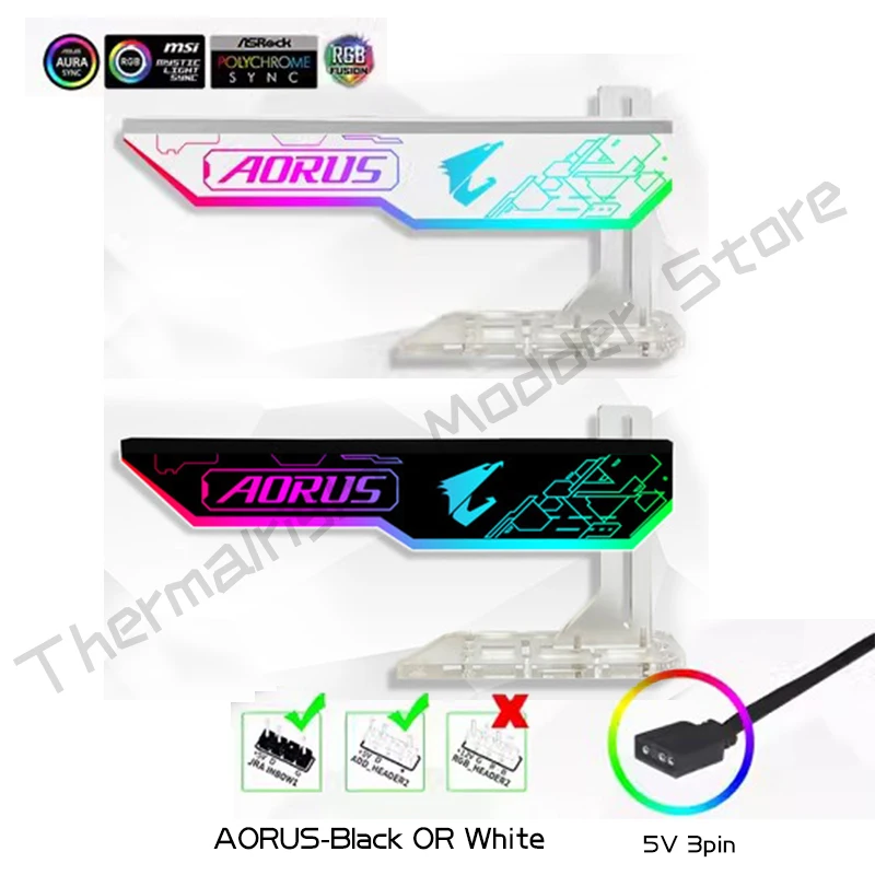 Soporte Vertical GPU ARGB 5V para RTX 3090/4090 – ASUS MSI - imagen 3